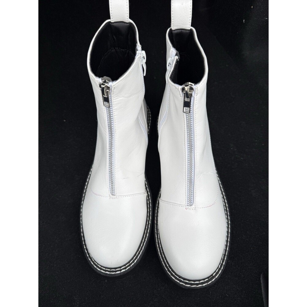 H&M Chucky Off White Women Boots With Front Zipper Size 7 New
